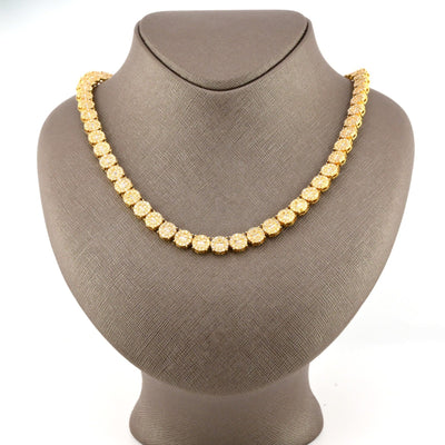8MM 10k Yellow Gold 20 Inch 18CTW Round/Baguette Diamond Tennis Chain 58.3gms - Elite Jewelers - Necklaces & Chains