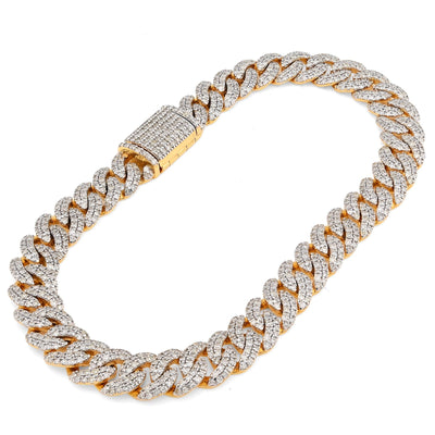 8MM 10k Yellow Gold 25.8gms 4.6CTW Natural Diamond Cuban Mens Bracelet 8 Inches - Elite Jewelers - Bracelets