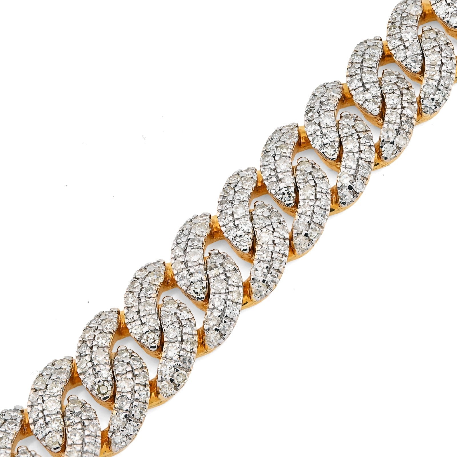 8MM 10k Yellow Gold 25.8gms 4.6CTW Natural Diamond Cuban Mens Bracelet 8 Inches - Elite Jewelers - Bracelets