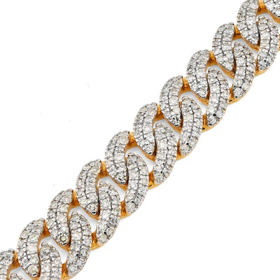 8MM 10k Yellow Gold 25.8gms 4.6CTW Natural Diamond Cuban Mens Bracelet 8 Inches - Elite Jewelers - Bracelets