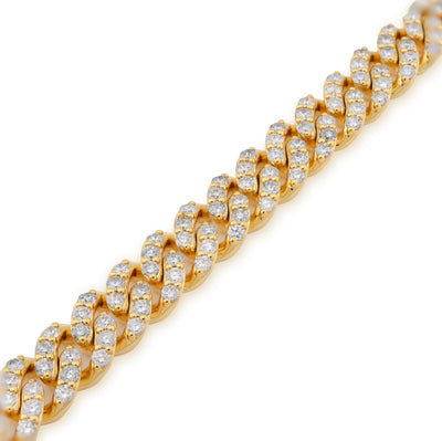 8MM 10k Yellow Gold 30.3gms 6.87CTW Natural Diamond Cuban Link Bracelet 8 Inches - Elite Jewelers - Bracelets