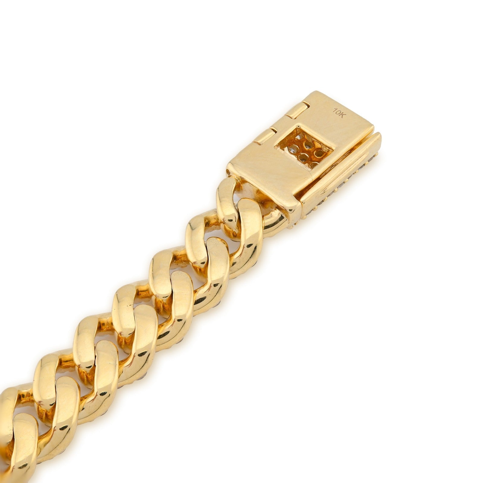 8MM 10k Yellow Gold 30.3gms 6.87CTW Natural Diamond Cuban Link Bracelet 8 Inches - Elite Jewelers - Bracelets