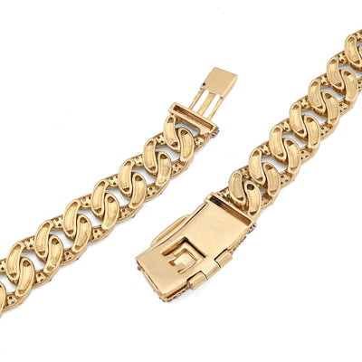 8MM 10k Yellow Gold 9 CTW Natural Diamond Cuban Link Chain 20In 36.8gms Necklace - Elite Jewelers - Necklaces & Chains