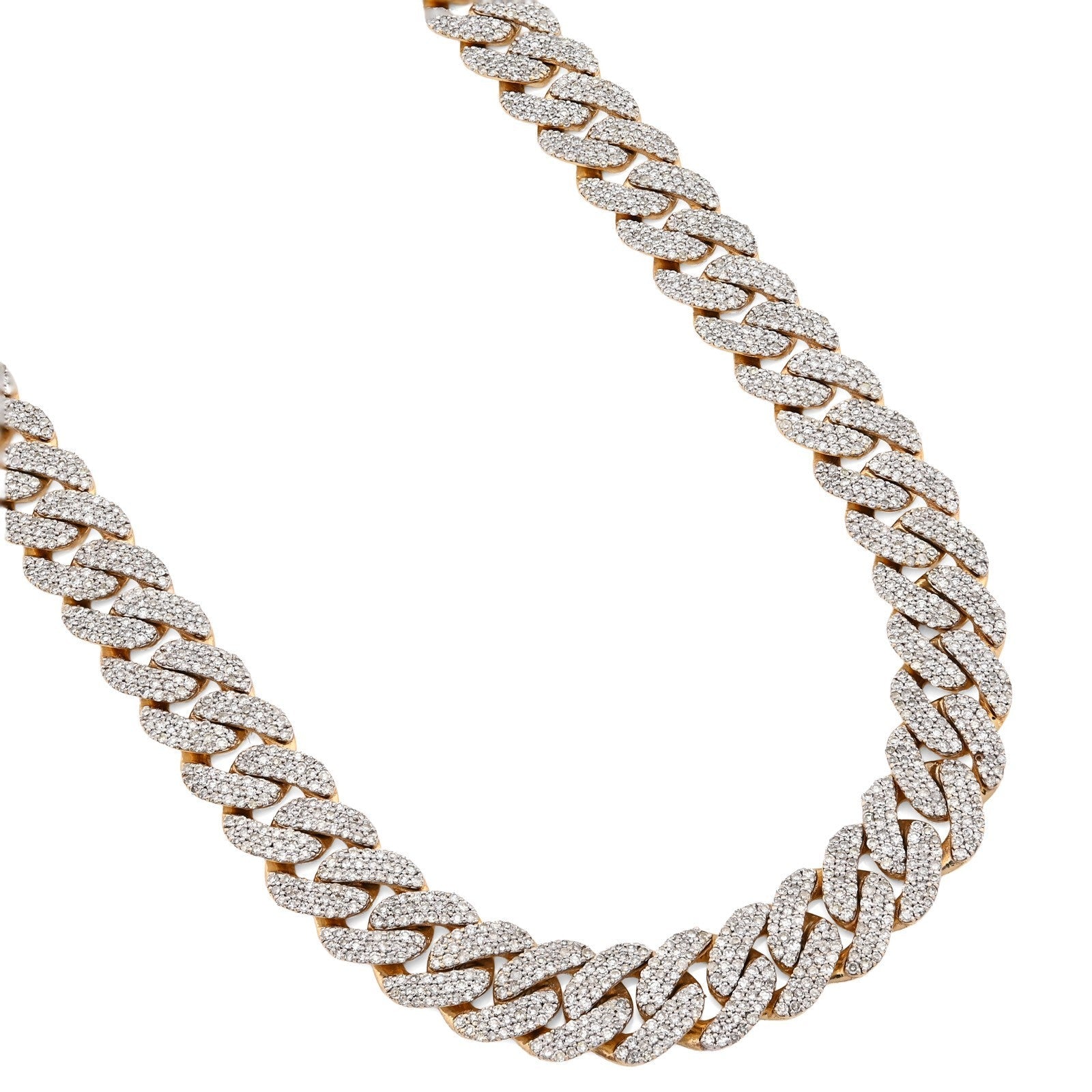 8MM 10k Yellow Gold 9.5CTW Natural Diamond 22In Cuban Link Chain 54.6gm Necklace - Elite Jewelers - Necklaces & Chains