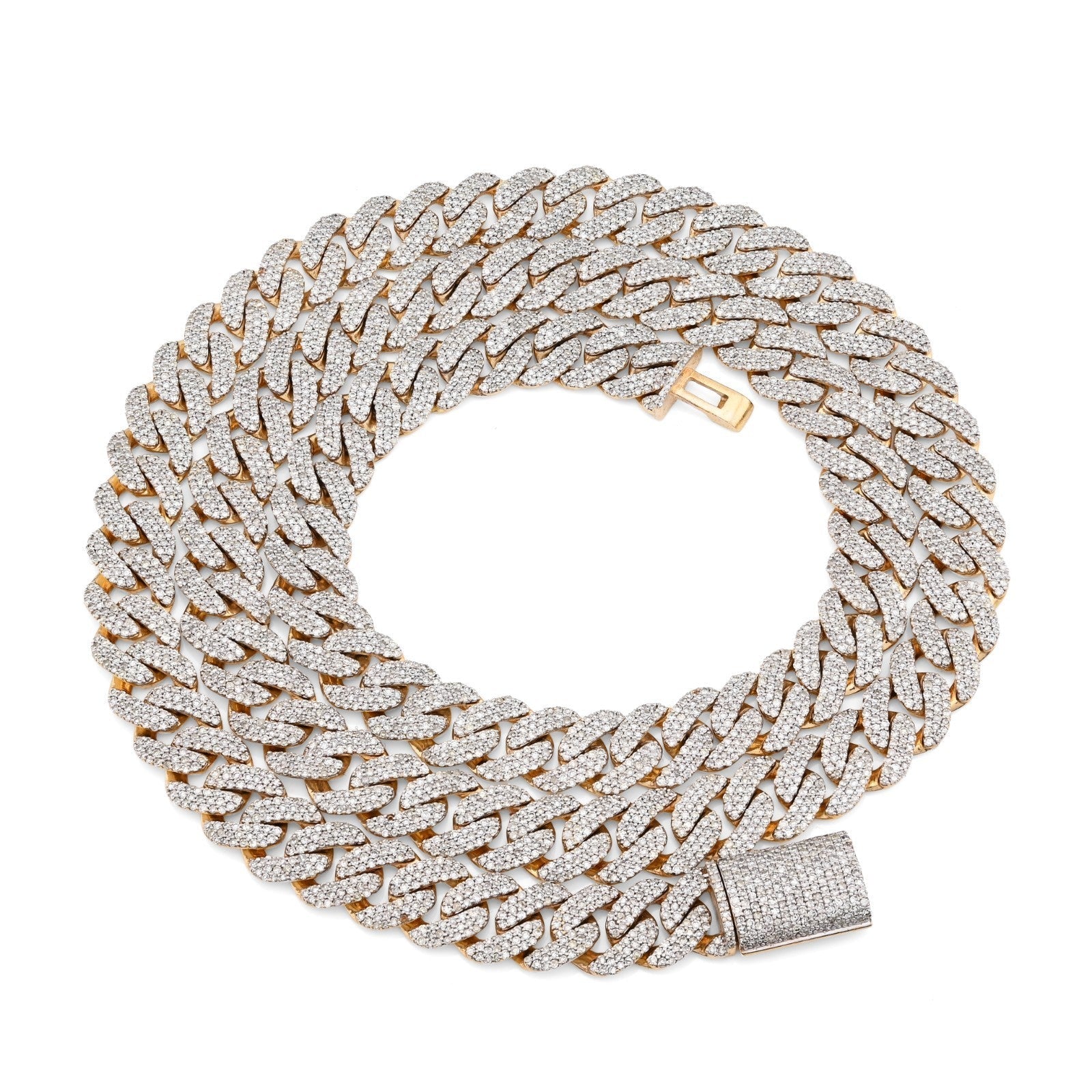 8MM 10k Yellow Gold 9.5CTW Natural Diamond 22In Cuban Link Chain 54.6gm Necklace - Elite Jewelers - Necklaces & Chains