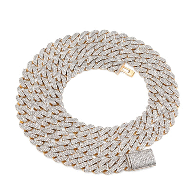 8MM 10k Yellow Gold 9.5CTW Natural Diamond 22In Cuban Link Chain 54.6gm Necklace - Elite Jewelers - Necklaces & Chains