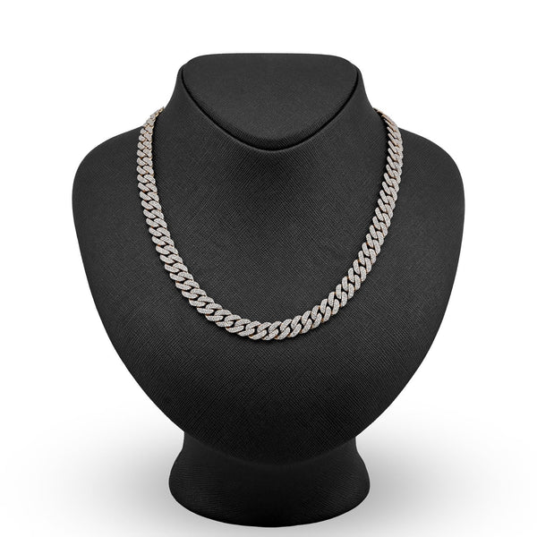 8MM 10k Yellow Gold 9.5CTW Natural Diamond 22In Cuban Link Chain 54.6gm Necklace - Elite Jewelers - Necklaces & Chains