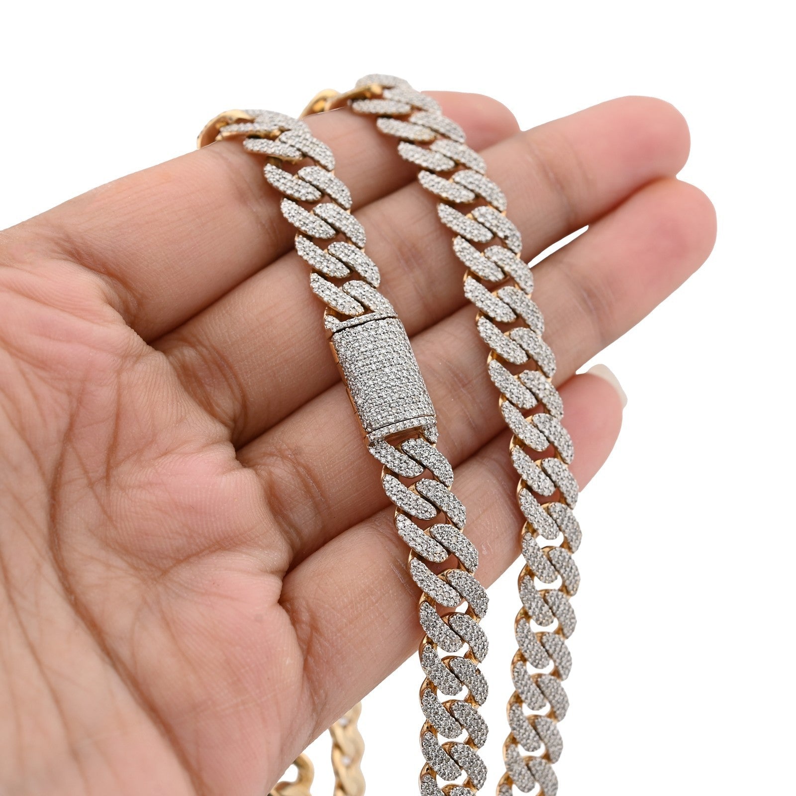 8MM 10k Yellow Gold 9.5CTW Natural Diamond 22In Cuban Link Chain 54.6gm Necklace - Elite Jewelers - Necklaces & Chains
