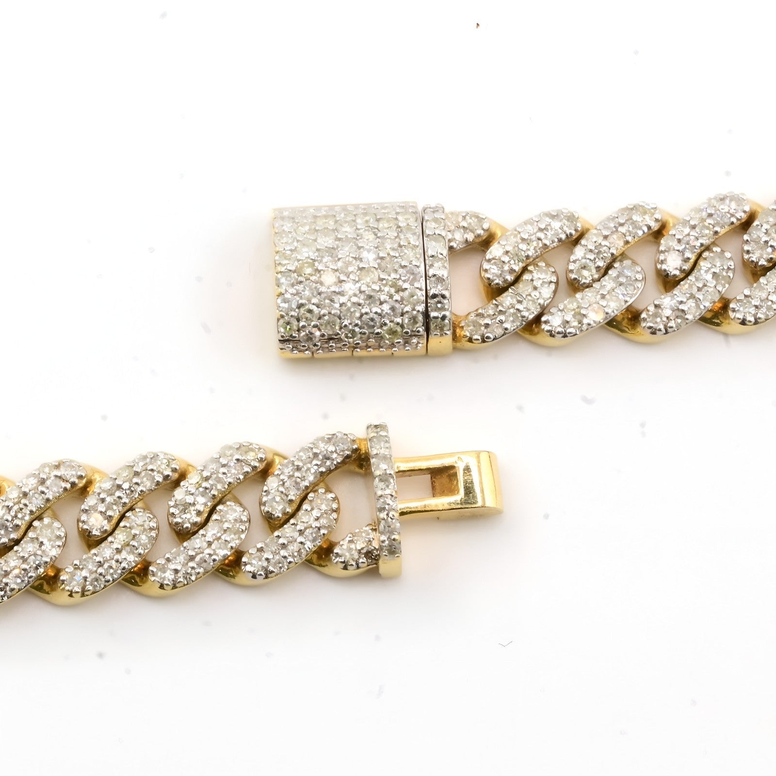 8MM 10k Yellow Gold 9.7CTW Natural Diamond Cuban Chain 36.83g 20 Inches Necklace - Elite Jewelers - Necklaces & Chains