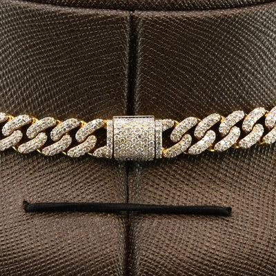 8MM 10k Yellow Gold 9.7CTW Natural Diamond Cuban Chain 36.83g 20 Inches Necklace - Elite Jewelers - Necklaces & Chains