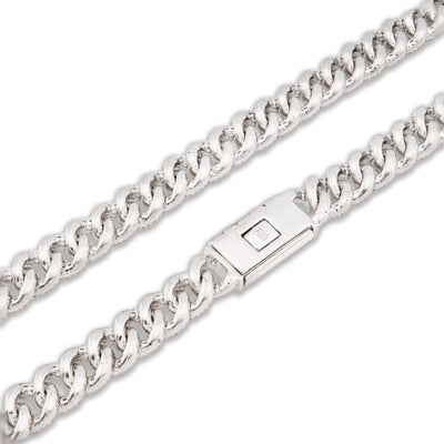 8MM 925 Silver 11.67CTW Pure Diamond 72.6gms Cuban Link ICED Chain 22In Necklace - Elite Jewelers - Necklaces & Chains