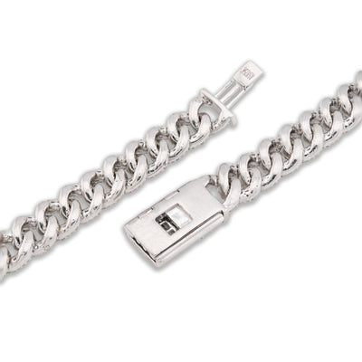 8MM 925 Silver 11.67CTW Pure Diamond 72.6gms Cuban Link ICED Chain 22In Necklace - Elite Jewelers - Necklaces & Chains
