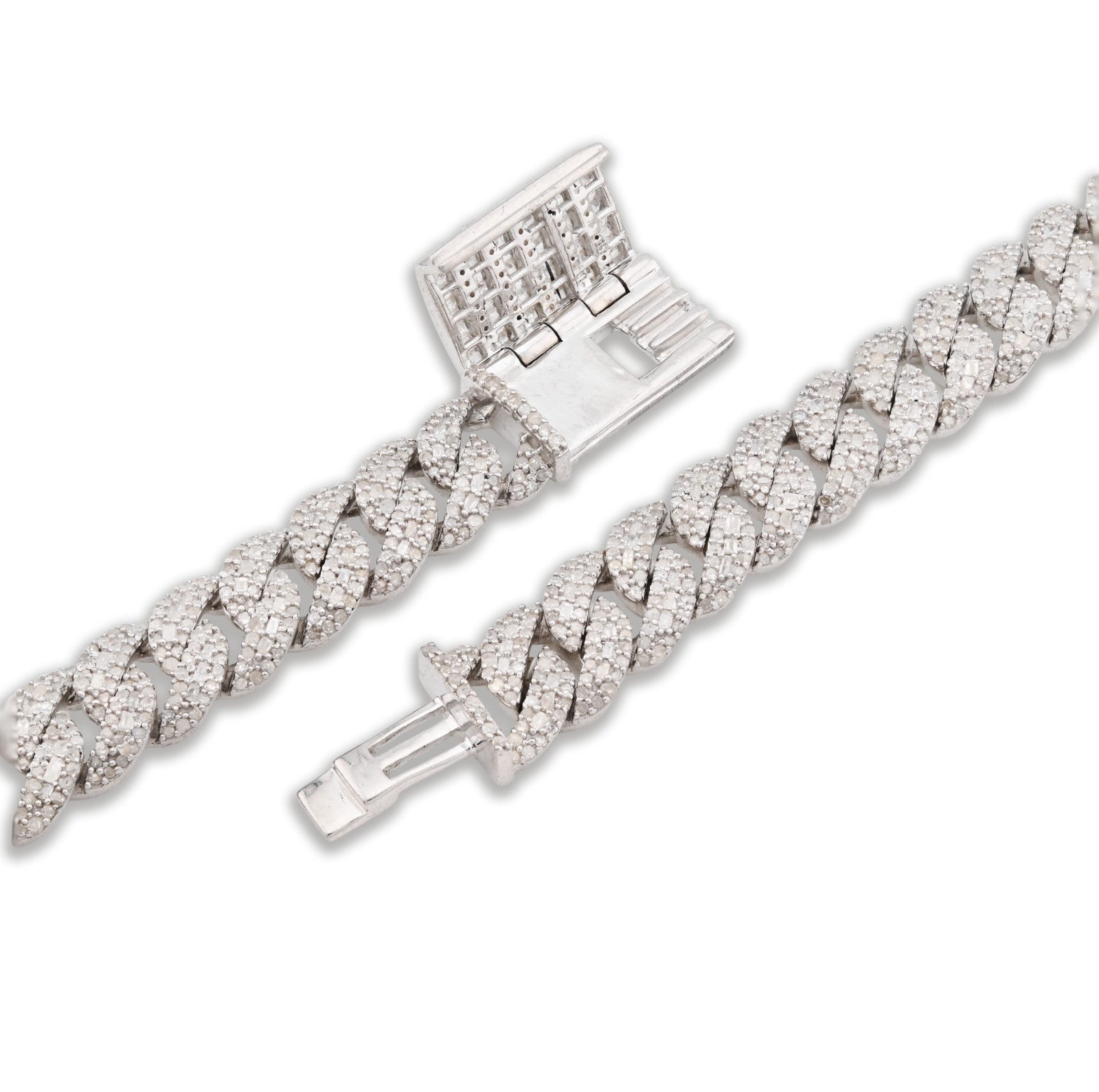 8MM 925 Silver 11.67CTW Pure Diamond 72.6gms Cuban Link ICED Chain 22In Necklace - Elite Jewelers - Necklaces & Chains