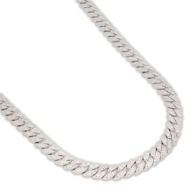 8MM 925 Silver 11.67CTW Pure Diamond 72.6gms Cuban Link ICED Chain 22In Necklace - Elite Jewelers - Necklaces & Chains
