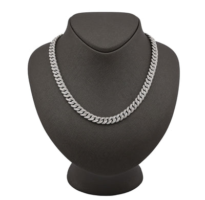 8MM 925 Silver 11.67CTW Pure Diamond 72.6gms Cuban Link ICED Chain 22In Necklace - Elite Jewelers - Necklaces & Chains