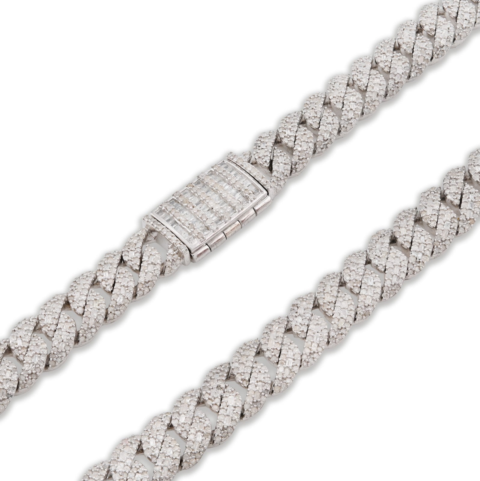 8MM 925 Silver 11.67CTW Pure Diamond 72.6gms Cuban Link ICED Chain 22In Necklace - Elite Jewelers - Necklaces & Chains