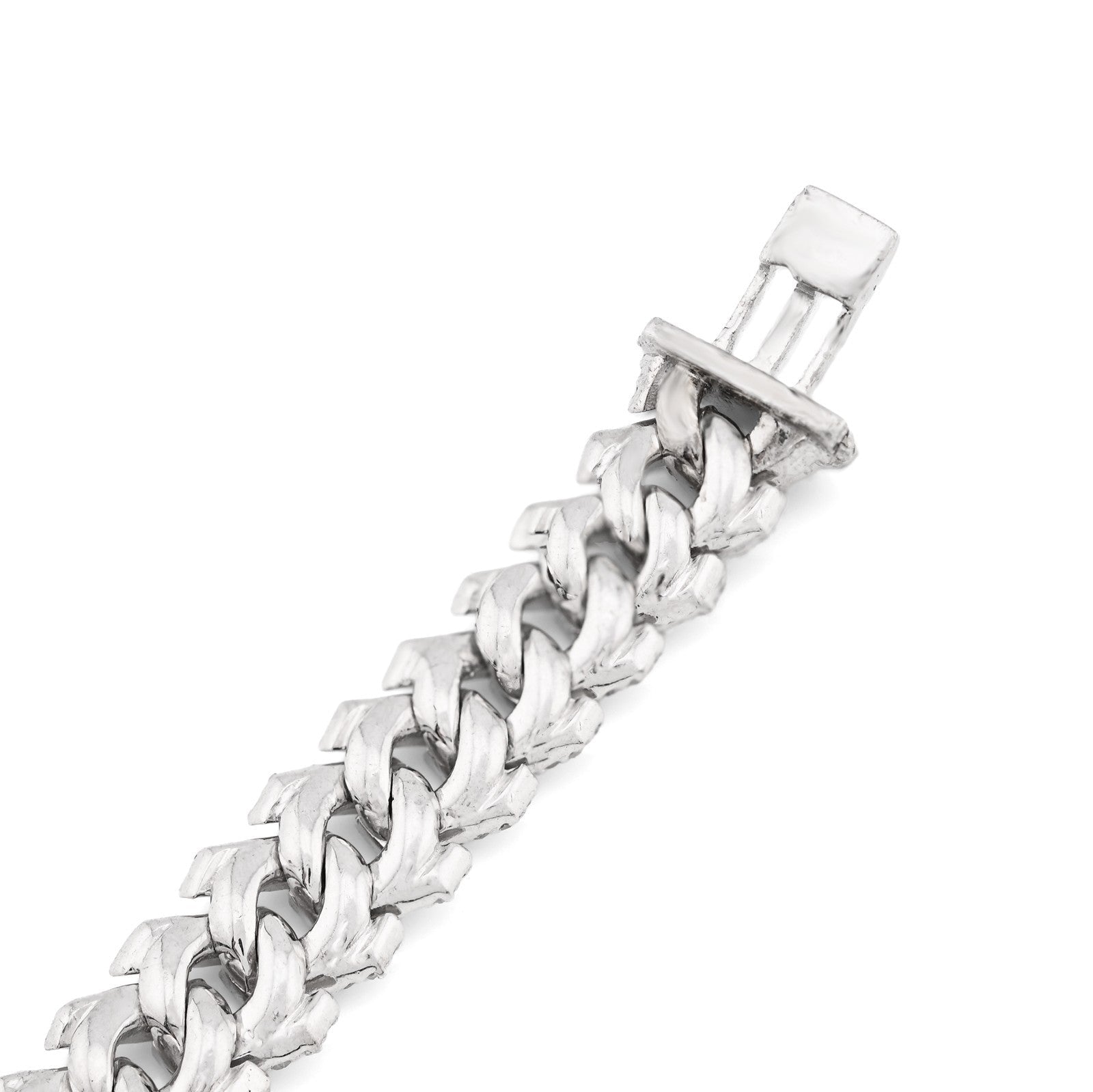 8MM 925 Sterling Silver 23.8g 3.9CTW Natural Diamond Snake Cuban Bracelet 8 Inch - Elite Jewelers - Bracelets