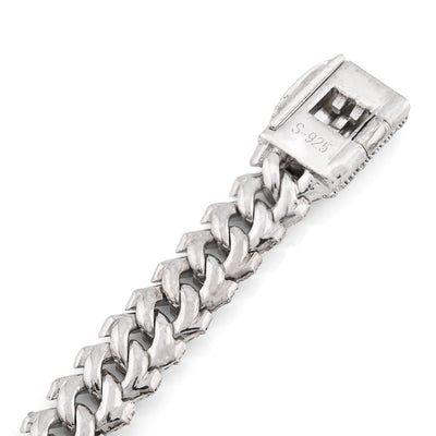 8MM 925 Sterling Silver 23.8g 3.9CTW Natural Diamond Snake Cuban Bracelet 8 Inch - Elite Jewelers - Bracelets