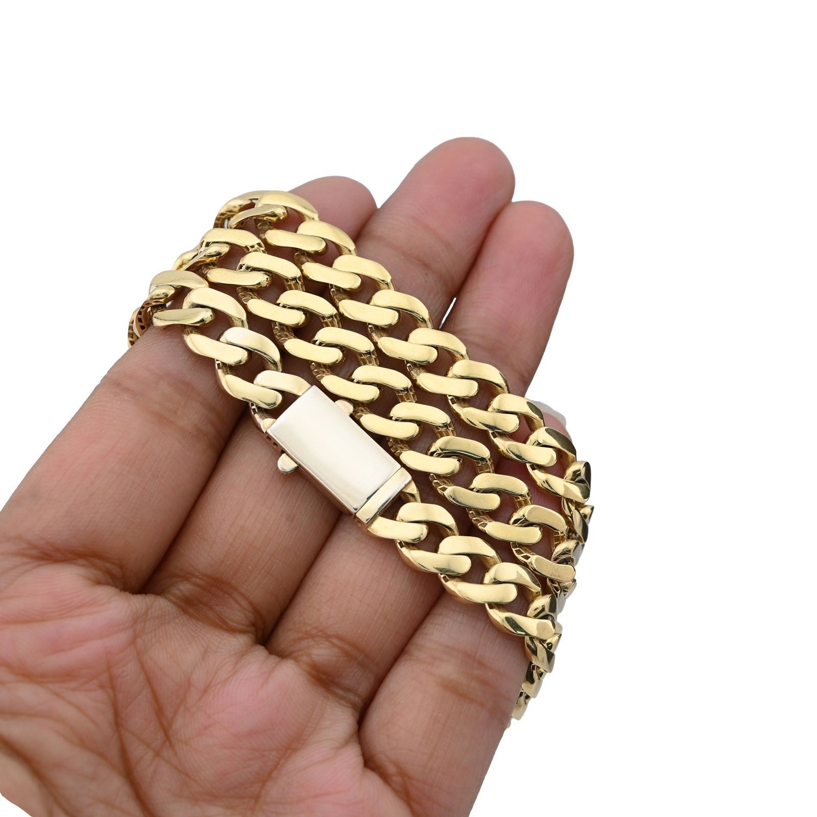 8MM Mens 30g 1/10th 10k Yellow Gold Bonded 925 Cuban Link Chain Necklace 22 Inch - Elite Jewelers - Necklaces & Chains