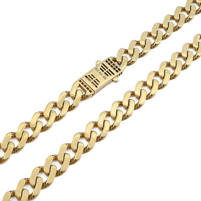 8MM Mens 30g 1/10th 10k Yellow Gold Bonded 925 Cuban Link Chain Necklace 22 Inch - Elite Jewelers - Necklaces & Chains