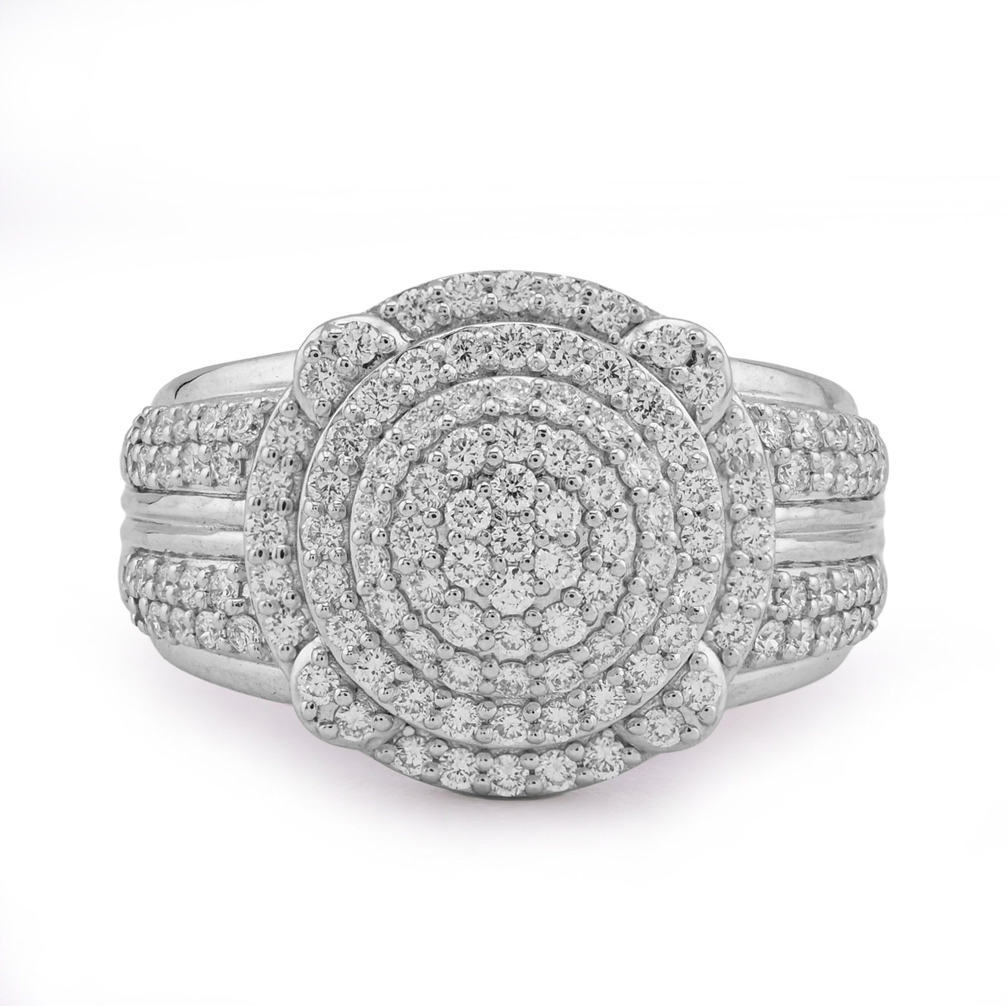 925 1.29CT Lab Grown Round Cluster Halo Men Round Pinky Ring - Elite Jewelers - Rings