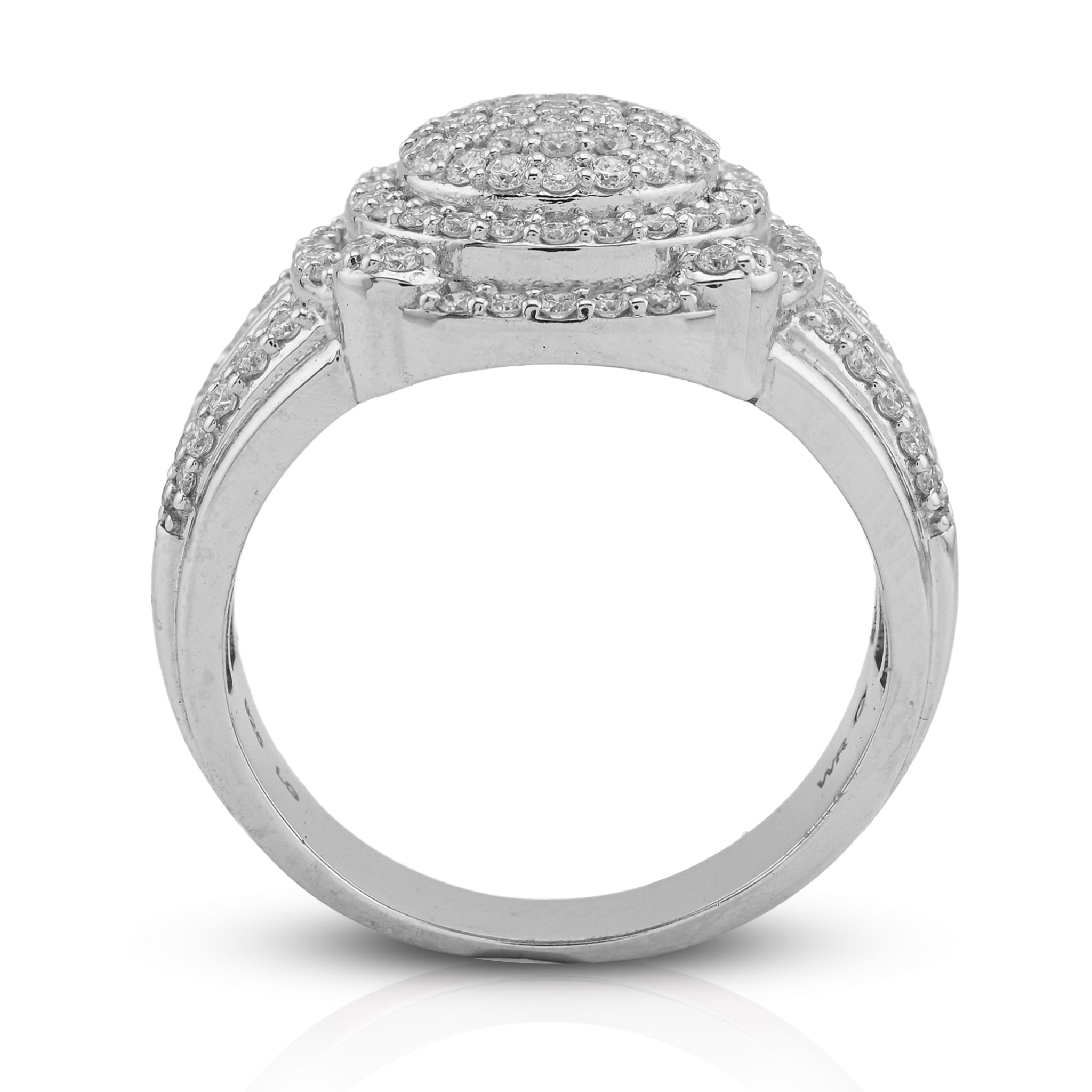 925 1.29CT Lab Grown Round Cluster Halo Men Round Pinky Ring - Elite Jewelers - Rings