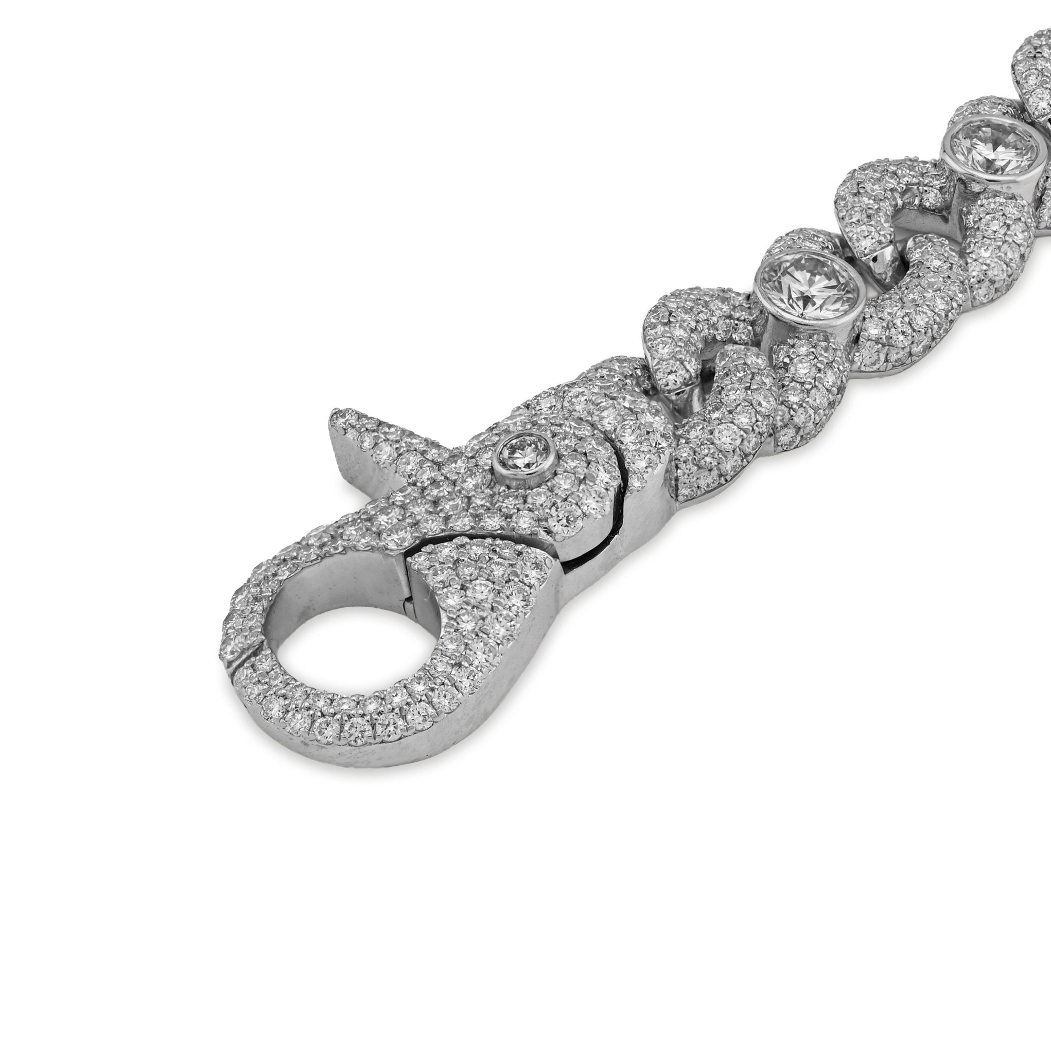 925 All White Infinity Link Round Solitaire 14.25CT Lab Diamond 10MM Men Women 8" Bracelet - Elite Jewelers - Bracelets