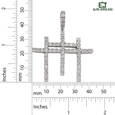 925 Silver 0.55 CTW Natural Diamond Religious 3 Cross Pendant 7.7g Mens Charm - Elite Jewelers - Charms & Pendants