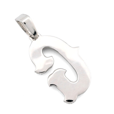 925 Silver 1.75CTW Natural Diamond Round/Baguette Initial "G" Pendant 8.5g Charm - Elite Jewelers - Charms & Pendants