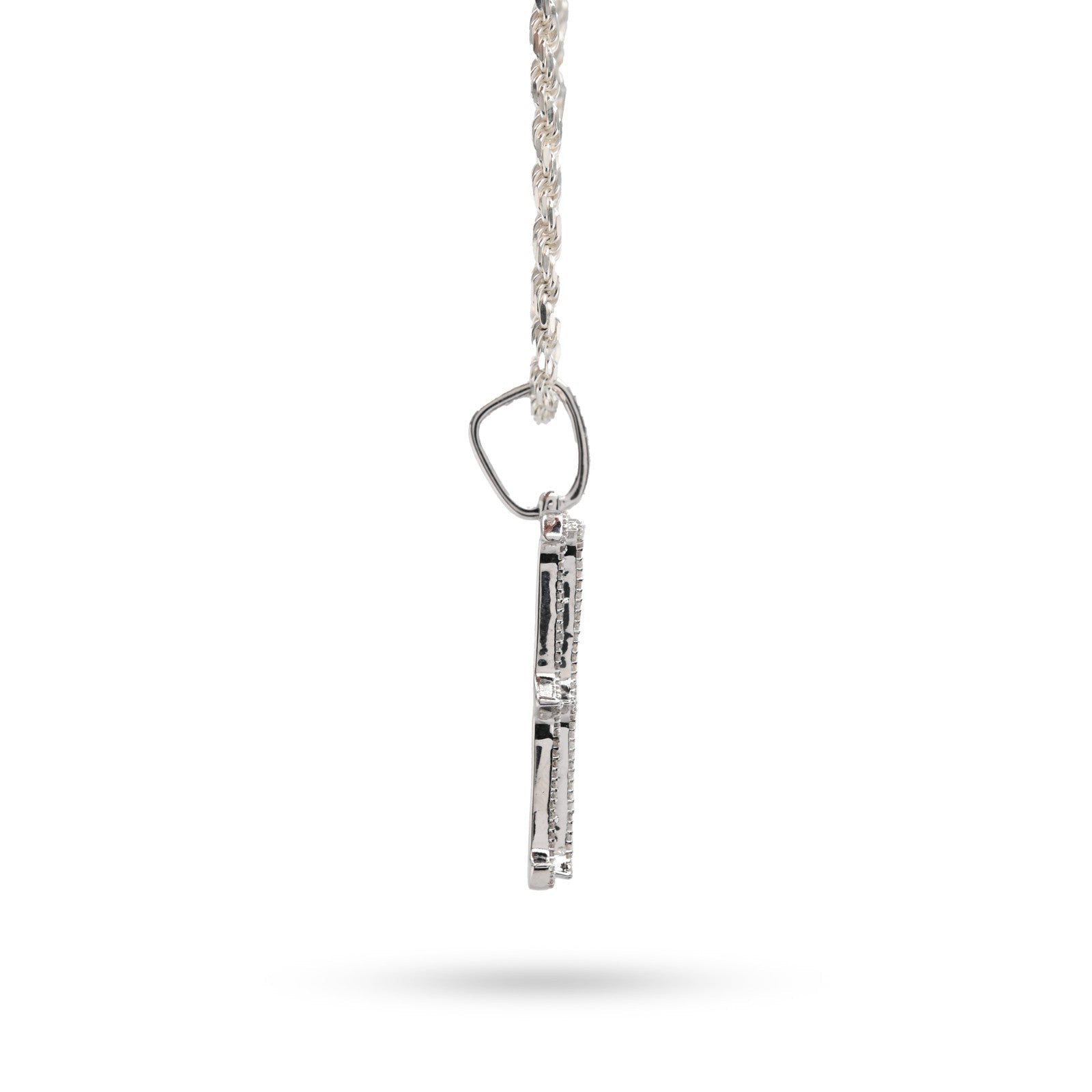 925 Silver 2 CTW Natural Diamond Round/Baguette Initial "N" Pendant 11.9g Charm - Elite Jewelers - Charms & Pendants