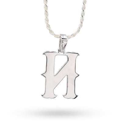 925 Silver 2 CTW Natural Diamond Round/Baguette Initial "N" Pendant 11.9g Charm - Elite Jewelers - Charms & Pendants