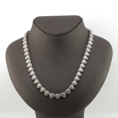 925 Silver 31.27 Grams Heart Shape Chain 8.08 CTW - Elite Jewelers - Necklaces & Chains