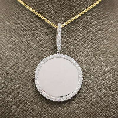 925 Silver 3.35CTW Lab Grown Diamond Picture Charm Big Pointers Pendant 11.3gms - Elite Jewelers - Charms & Pendants