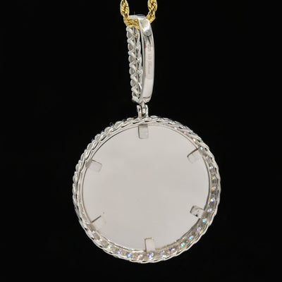 925 Silver 3.35CTW Lab Grown Diamond Picture Charm Big Pointers Pendant 11.3gms - Elite Jewelers - Charms & Pendants