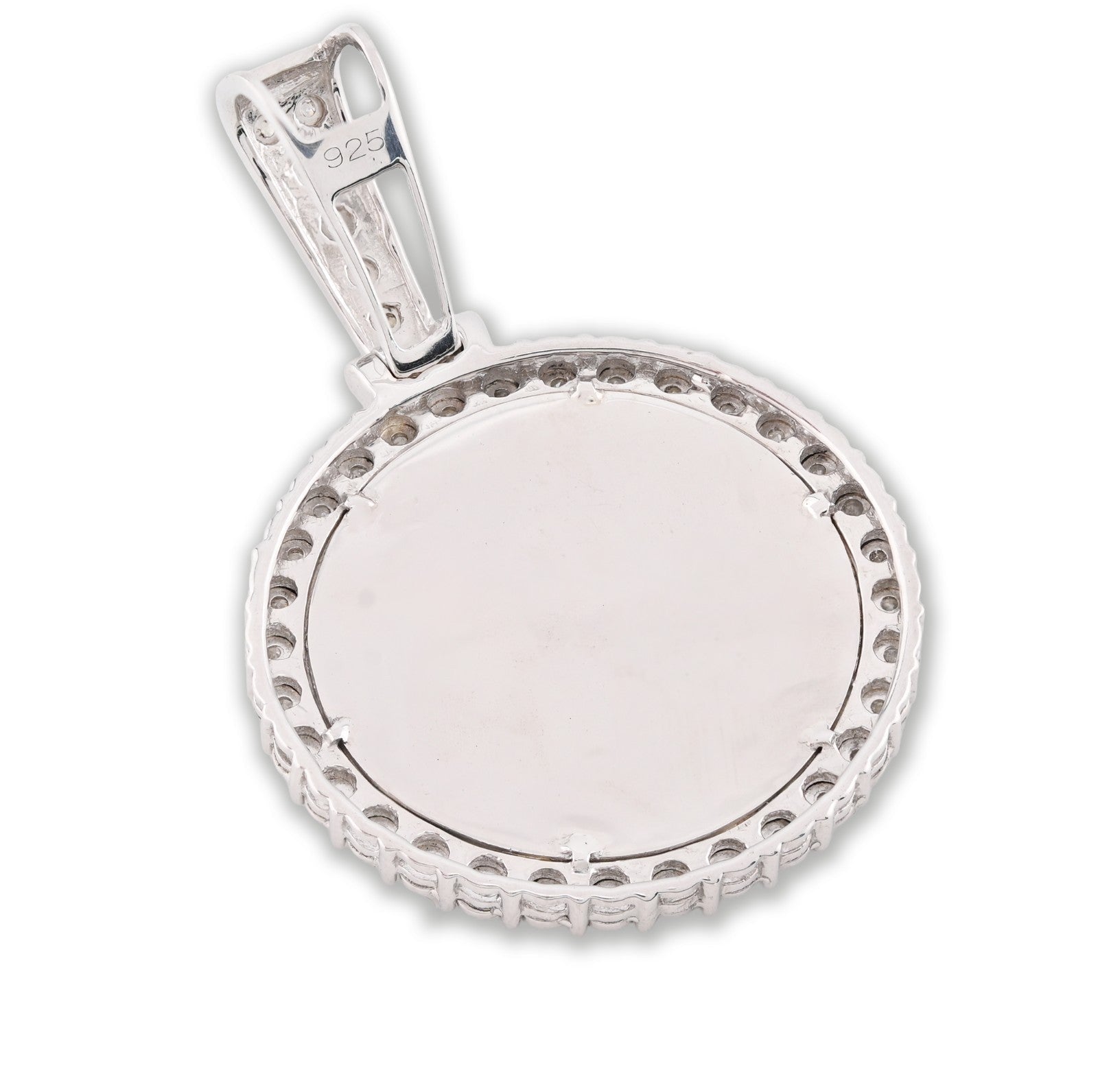 925 Silver 6.7gms 0.35 CTW Natural Diamond Circle Picture Pendant Memorial Charm - Elite Jewelers - Charms & Pendants