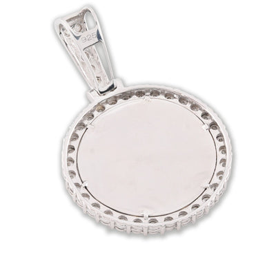 925 Silver 6.7gms 0.35 CTW Natural Diamond Circle Picture Pendant Memorial Charm - Elite Jewelers - Charms & Pendants
