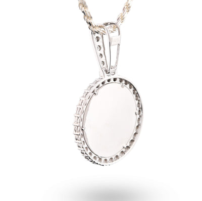 925 Silver 6.7gms 0.35 CTW Natural Diamond Circle Picture Pendant Memorial Charm - Elite Jewelers - Charms & Pendants