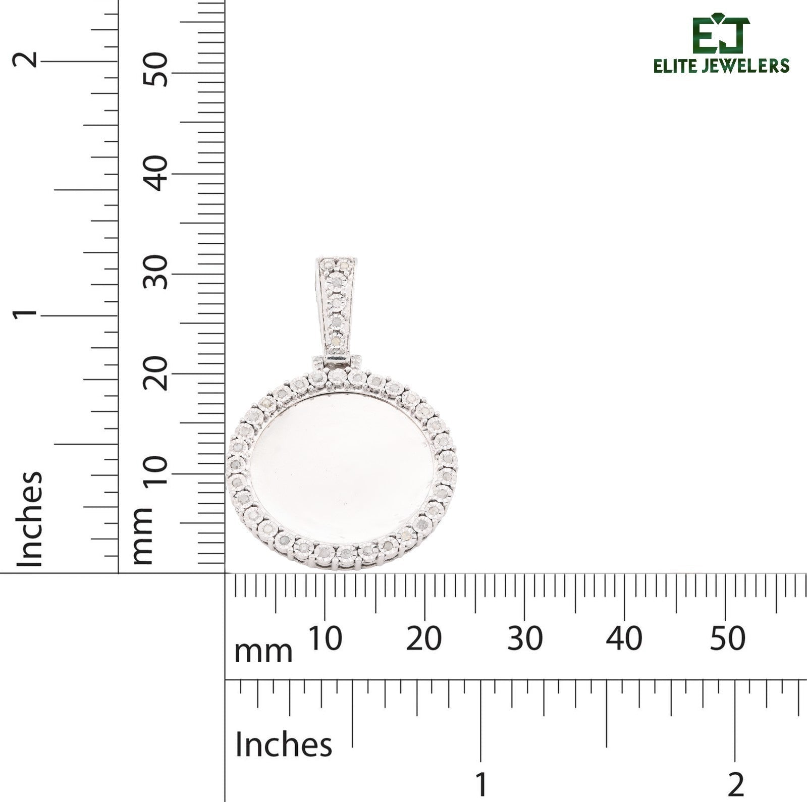 925 Silver 6.7gms 0.35 CTW Natural Diamond Circle Picture Pendant Memorial Charm - Elite Jewelers - Charms & Pendants