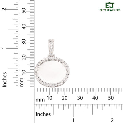 925 Silver 6.7gms 0.35 CTW Natural Diamond Circle Picture Pendant Memorial Charm - Elite Jewelers - Charms & Pendants