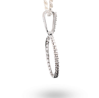 925 Silver 6.7gms 0.35 CTW Natural Diamond Circle Picture Pendant Memorial Charm - Elite Jewelers - Charms & Pendants
