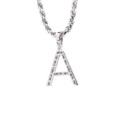 925 Silver Natural 0.15 CTW Diamond Initial Alphabet "A" Pendant 2g Unisex Charm - Elite Jewelers - Charms & Pendants