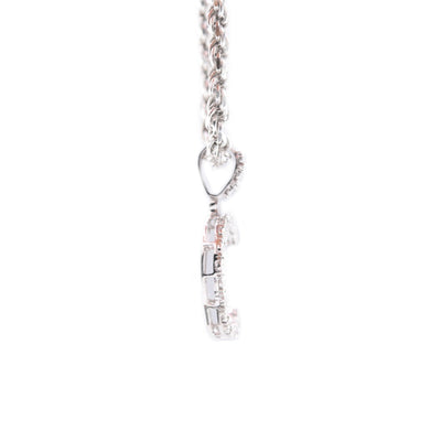 925 Silver Natural 0.15 CTW Diamond Initial Alphabet "C" Pendant 2g Unisex Charm - Elite Jewelers - Charms & Pendants
