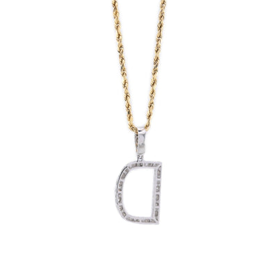 925 Silver Natural 0.15 CTW Diamond Initial Alphabet "D" Pendant 2g Unisex Charm - Elite Jewelers - Charms & Pendants