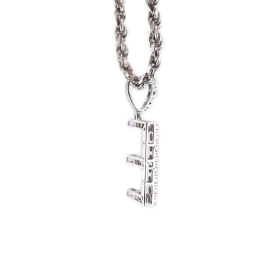 925 Silver Natural 0.15 CTW Diamond Initial Alphabet "E" Pendant 2g Unisex Charm - Elite Jewelers - Charms & Pendants
