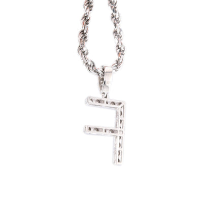 925 Silver Natural 0.15 CTW Diamond Initial Alphabet "F" Pendant 2g Unisex Charm - Elite Jewelers - Charms & Pendants