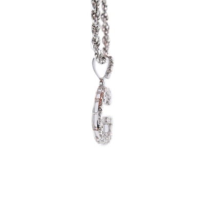 925 Silver Natural 0.15 CTW Diamond Initial Alphabet "G" Pendant 2g Unisex Charm - Elite Jewelers - Charms & Pendants