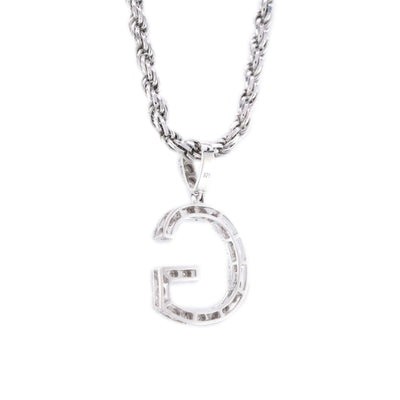 925 Silver Natural 0.15 CTW Diamond Initial Alphabet "G" Pendant 2g Unisex Charm - Elite Jewelers - Charms & Pendants
