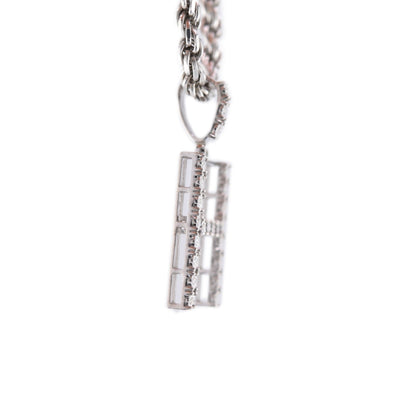 925 Silver Natural 0.15 CTW Diamond Initial Alphabet "H" Pendant 2g Unisex Charm - Elite Jewelers - Charms & Pendants