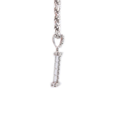 925 Silver Natural 0.15 CTW Diamond Initial Alphabet "I" Pendant 2g Unisex Charm - Elite Jewelers - Charms & Pendants