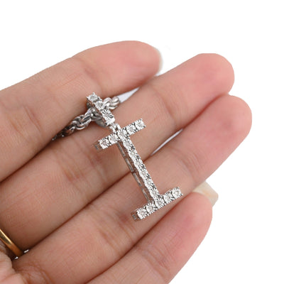 925 Silver Natural 0.15 CTW Diamond Initial Alphabet "I" Pendant 2g Unisex Charm - Elite Jewelers - Charms & Pendants